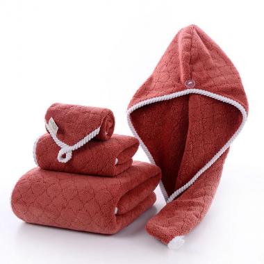 生活元素珊瑚絨浴巾四件套