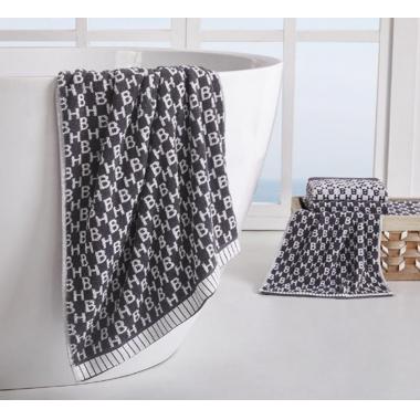 HUGOBOSSLOGO提花毛浴巾三件套