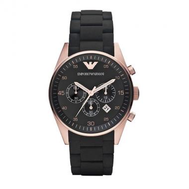 阿瑪尼（Emporio Armani）玫瑰金黑色海軍風(fēng)男士腕表