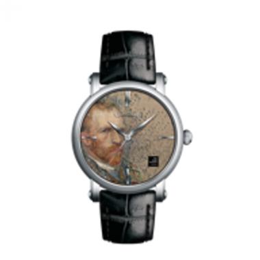 梵高（VanGogh）瑞士手表男牛皮表帶3D油畫自畫像