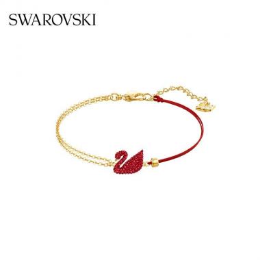 奧地利施華洛世奇紅色天鵝手鏈限量款
