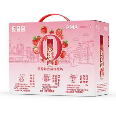 伊利 安慕希AMX丹東草莓奶昔風(fēng)味酸奶230g*10瓶/箱