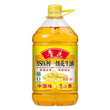 魯花食用油5S壓榨一級花生油5L
