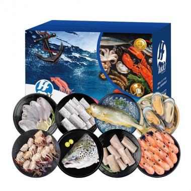 海水來(lái)了百舸爭(zhēng)流海鮮大禮包凈重2.6KG